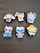 Set Of 6 Hello Kitty And Friends Shoe Charms Beach Theme Compatible With Crocs