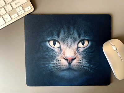 Maus Matte Pad Desktop Laptop Büro Katze im Dunkeln Größe wählbar Made in UK