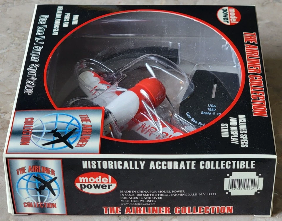MODEL POWER THE AIRLINER COLLECTION 1:75 SCALE GEE BEE R-1 SUPER SPORTSTER 5824 - Image 3 of 4