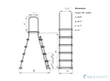 Aqua Select A-Frame Ladder w/ Removable Steps for Swimming Pools (Various Size)