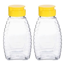 2pcs Plastic Honey Bottles 6oz Leakproof Squeeze Honey Jar Bottle with Flip Lid