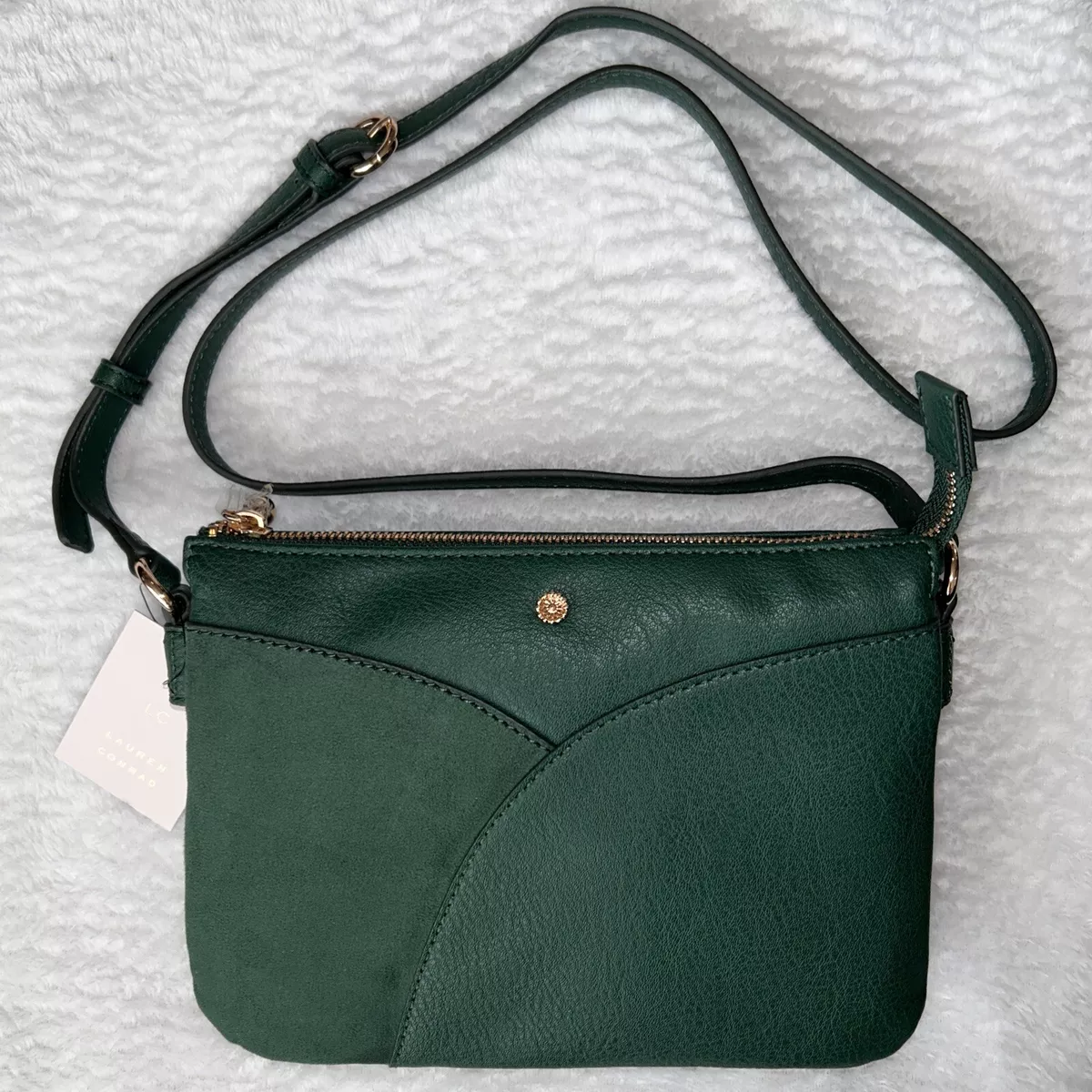 LC Lauren Conrad Small Candide Crossbody Shoulder Bag Women’s Purse Dark  Green