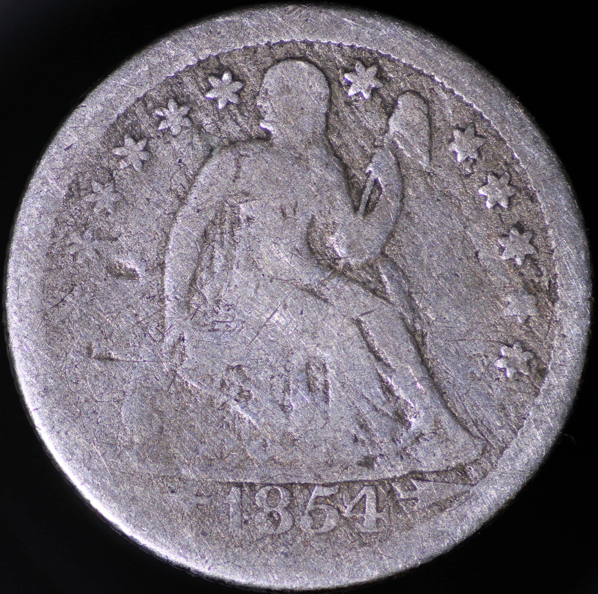 1854 年坐姿自由女神硬币(1837-1891) | eBay