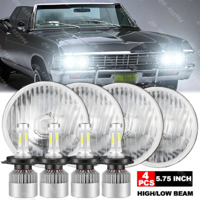 4PC 5 3/4'' 5.75'' LED Headlights for CHEVY Corvette Chevelle Impala El Camino