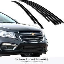 For 2015 Chevy Cruze Bumper Stainless Steel Black Billet Grille Grill Insert