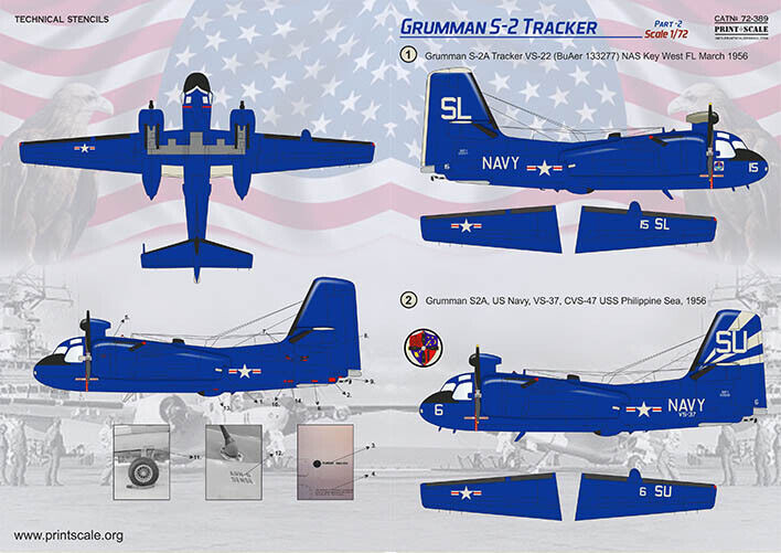 Decal Grumman S-2E / G Tracker Brazilian & Uruguayan Air Force