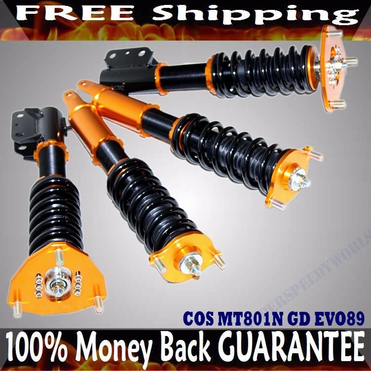 Kits de rebaixamento Coilover de suspensão dourada para 2003-2007 Mitsubishi Lancer EVO 8 9 - Imagem 2 de 4