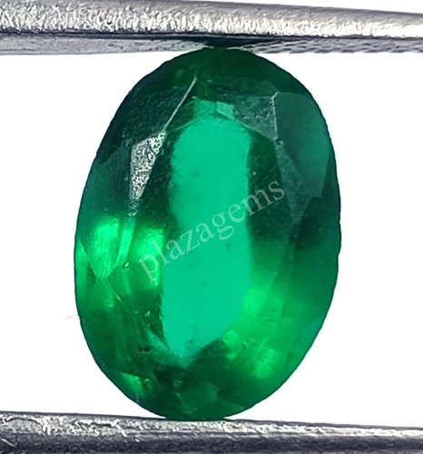 Lab-Created Green Emerald 6.00 Ct Oval Shape Unique Colombian Gemstone 5NW - Picture 2 of 4