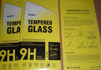 Lot of 3 9H HD Tempered Glass Screen Protectors Samsung Galaxy Note8