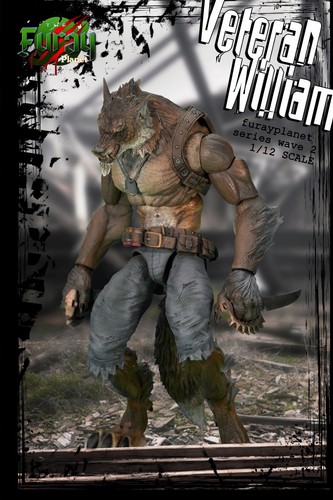 FuRay Planet Wilderness Hunter MU-FP002 Modellino lupo mannaro 1/12 - Foto 7 di 12