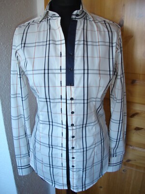 Cavallaro Napoli Italy Damen Edel Bluse Damenbluse Stretch Kariert  Gr.38 Neu