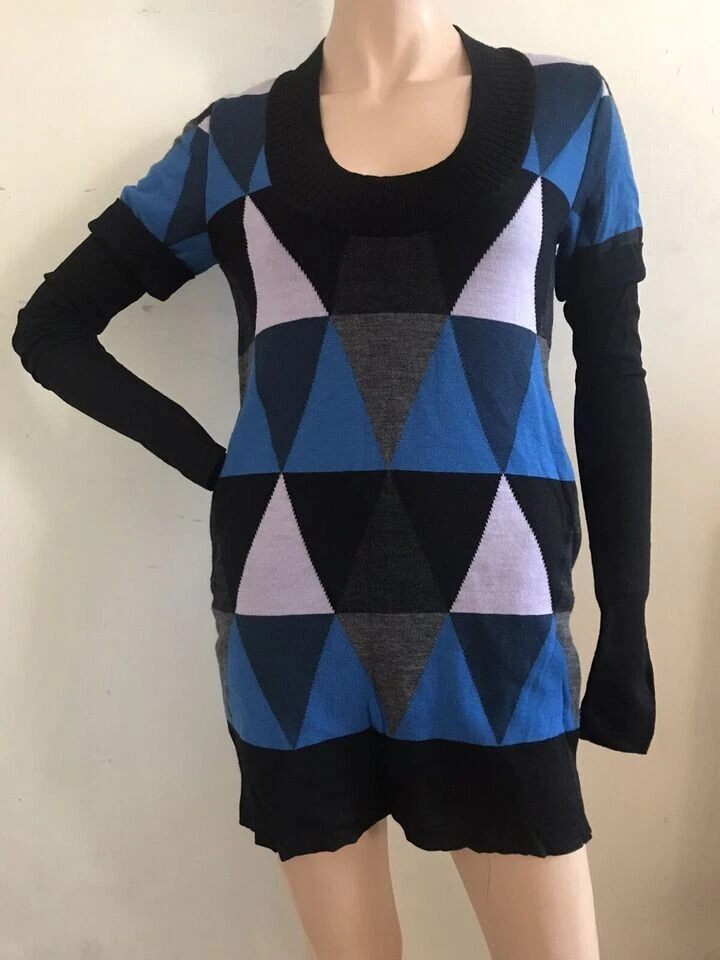 MINI VESTIDO LOUISE GOLDIN X TOPSHOP 100% LANA TEJIDO MEDIANO REINO UNIDO 10 EU 38 EE. UU. 6 NUEVO CON ETIQUETAS Foto 2 de 4