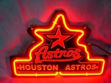 14"x10" Houston Astros 3D Carved Neon Sign Light Lamp Visual Beer Bar Pub L1743