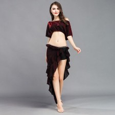 New Belly Dance Costume 2PCS of Batwing Sleeve Blouse Top Skirt 3 colors 2 Sizes