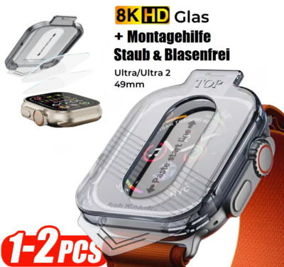  PANZER SCHUTZ GLAS FÜR APPLE WATCH ULTRA 2 (49 mm) SCHUTZGLAS + MONTAGEHILFE 