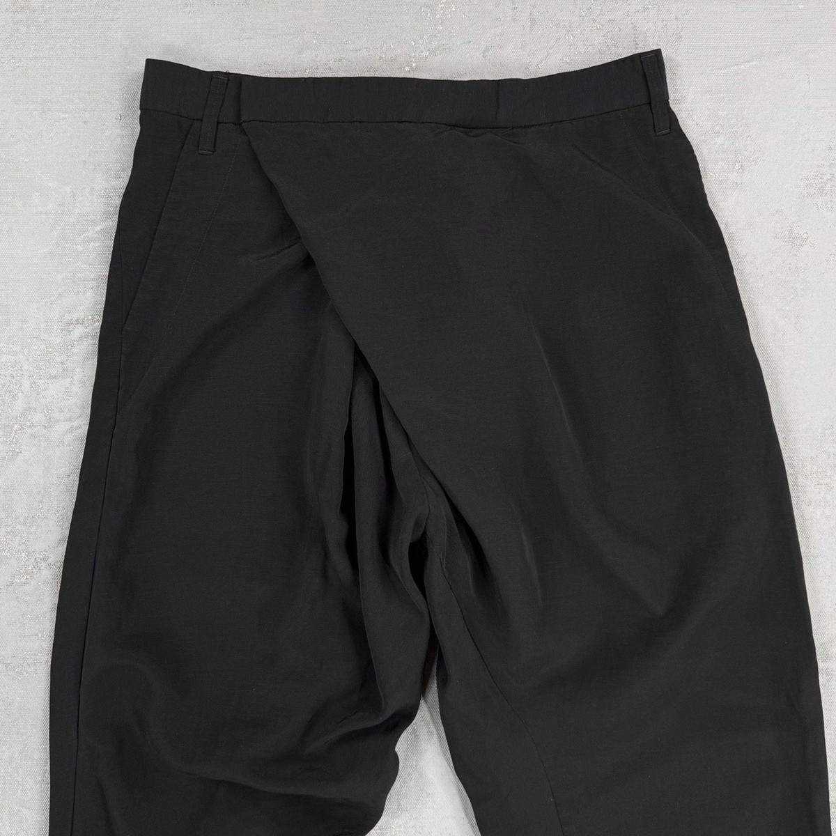 Julius Afangar S/S 2020 Black Cotton, Linen & Cupro Blend Pants JP