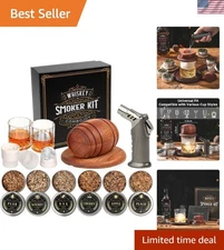 Whiskey Smoker Kit - Torch, 2 Glasses & 6 Wood Flavors for Connoisseurs