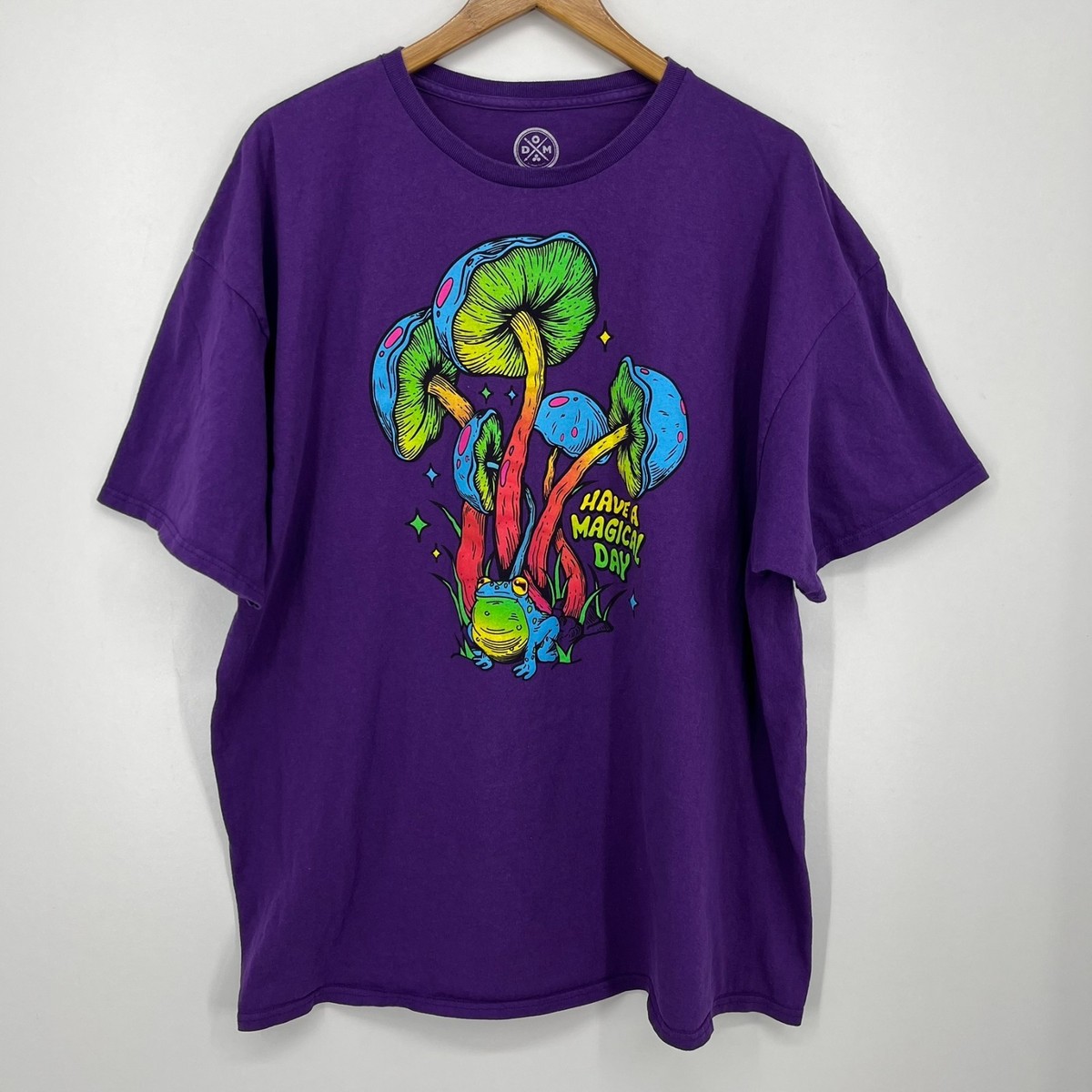 MUSHROOMMATESTOOL COLOR Y.RAINBOW×PURPLE Domo Mushroom Have A Magical Day T-Shirt Men's Size 3XL Purple | eBay