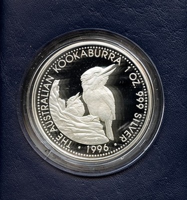 Australia 1996 $1 1oz Proof .999 Silver Kookaburra Dollar Gem Proof OMP + Bonus
