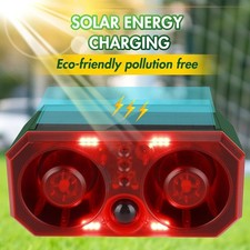 Solar Bewegungsmelder Alarm Bewegungssensor Hundegebell Blitzlicht Alarm mit RC*