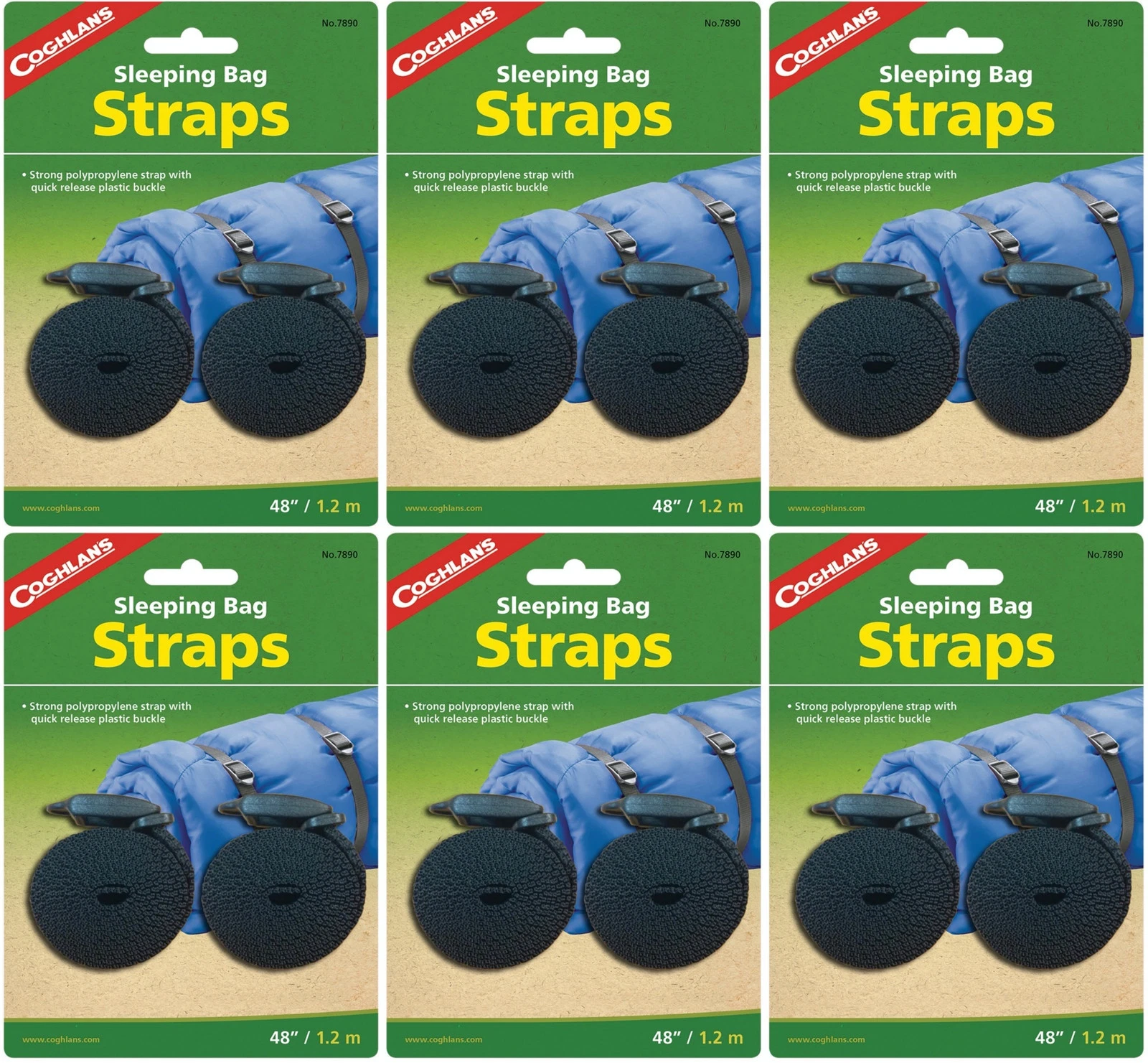 Coghlan's 2-Pack Polypropylene Sleeping Bag Straps, 48" (6-Pack)