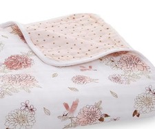 Aden Anais Pink Floral Essentials Dream Blanket Muslin 100 Cotton 40x60