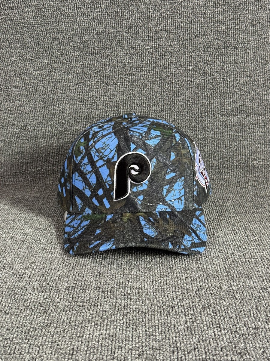 Mitchell & Ness Phillies Camo Snapback Curved Brim Blue Black Hat