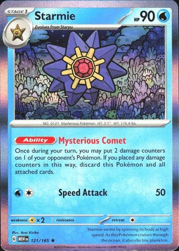 Starmie Scarlet & Violet 151 121/165 Rare Holo Pokémon — English