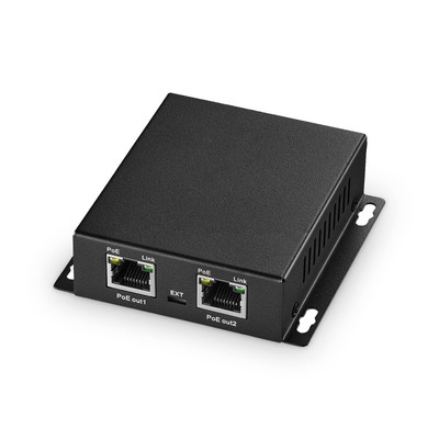 PoE Extender 1 Eingang 2 Ausgänge IEEE802.3af/at 10/100 Megabit 30W