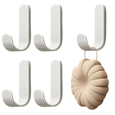 5 Ganci Adesivi Rotondi A Ventosa – Portata 6kg, Riutilizzabili, Per Cucina, Bagno, Camper, Ufficio, Senza Fori - 6