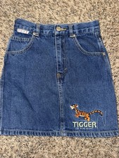 Winnie the Pooh Vintage Tigger Denim embroidered Skirt Girls 10