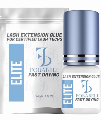Elite Eyelash Extension Glue - 1 Sec Fast Dry, 7 Week Retention, Max Bond 0.17oz