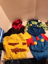 Lot of 4 Kids Toddler Halloween Costumes Size 3T-5T Super Mario Luigi Pikachu