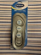 Dr.Scholl s Tri-Comfort Insoles-Ball of Foot-Arch-Heel-Men Size M-8-12-on Pair