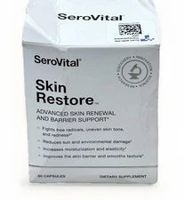SeroVital Skin Restore, Healthy Skin Supplement w/Ceramides Hyaluronic 60 Caps