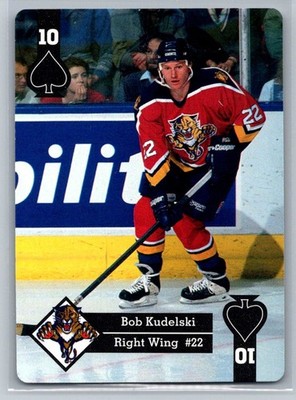 1995-96 Hoyle Eastern Conference Playing Cards #10 Spades Bob Kudelski Panthers