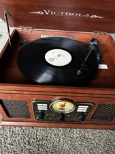 Victrola Nostalgic 6-in-1 Bluetooth Record Player  Multimedia Center with...