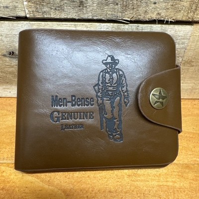 Men-Bense Genuine Leather Wallet Dark Brown Pockets Credit Card ID Holder NEW