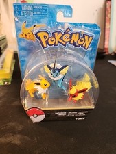 Pokemon Tomy Action Pose Vaporeon, Jolteon & Flareon Figure 3-Pack New