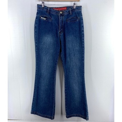 VTG 90s Y2K Revolt Blue Cotton Denim Flare Leg Jeans Junior Womens 11 12