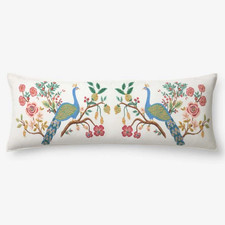 Rifle Paper Co Peacock Lumbar Pillow Cover 14...