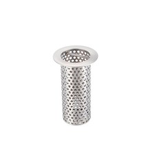 Commercial Floor Drain Strainer, 2 1/2 Lip Diameter x 4 Tall Perforated Cylin...