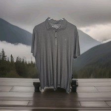 Ariat Tek Performance Short Sleeve Polo Golf Shirt Gray Men's Fitted Large