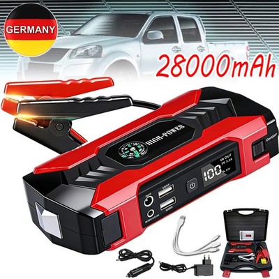 28000mah Auto Starthilfe Jump Starter Pack 12V Booster Power Bank USB Ladegerät