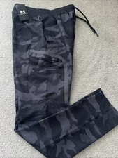 Under Armour Men  s Small Elite Cargo Pants Black Green Camo UA Stretch Joggers