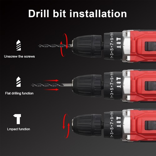 2 Battery 21V Cordless Drill Combi Driver High Power Electric Screwdriver Set UK - Picture 11 of 12