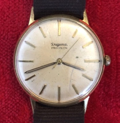 DUGENA HERREN UHR PRECISION AUTOMATIC 34MM VINTAG EDELSTAHL VERGOLDET DUGENA