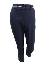 Tommy Hilfiger Women's Ribbon-Trim Ankle Pants (2, Sky Captain) 192114059941