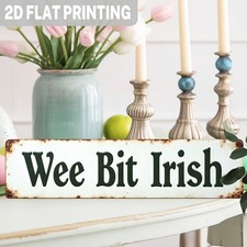 2D St. Patrick'S Day Rustic Wee Bit Irish Metal Sign Wall Decor Funny Wall Art