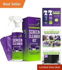 16oz Streak-Free Screen Cleaner Spray Microfiber Cloth for All Devices